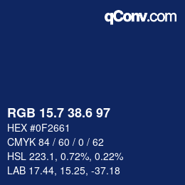 カラーコード: RGB 15.7 38.6 97 | qconv.com