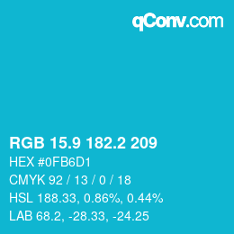 Color code: RGB 15.9 182.2 209 | qconv.com