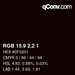 Color code: RGB 15.9 2.2 1 | qconv.com