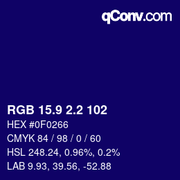 カラーコード: RGB 15.9 2.2 102 | qconv.com