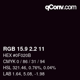 Color code: RGB 15.9 2.2 11 | qconv.com