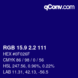 カラーコード: RGB 15.9 2.2 111 | qconv.com