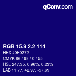 カラーコード: RGB 15.9 2.2 114 | qconv.com