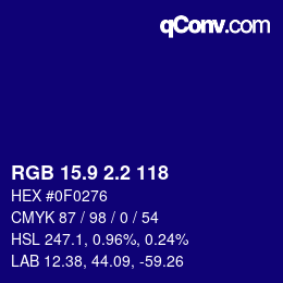 カラーコード: RGB 15.9 2.2 118 | qconv.com