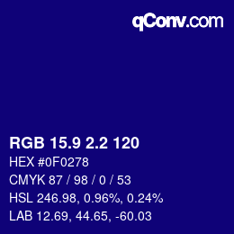 カラーコード: RGB 15.9 2.2 120 | qconv.com