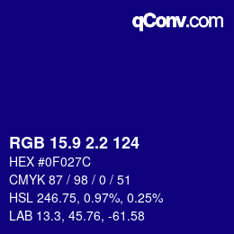 カラーコード: RGB 15.9 2.2 124 | qconv.com