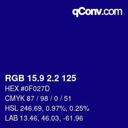 カラーコード: RGB 15.9 2.2 125 | qconv.com