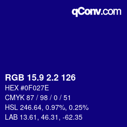 カラーコード: RGB 15.9 2.2 126 | qconv.com