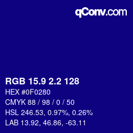 カラーコード: RGB 15.9 2.2 128 | qconv.com