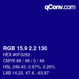 カラーコード: RGB 15.9 2.2 130 | qconv.com