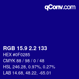 カラーコード: RGB 15.9 2.2 133 | qconv.com