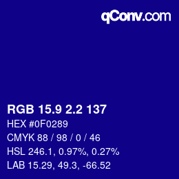 カラーコード: RGB 15.9 2.2 137 | qconv.com