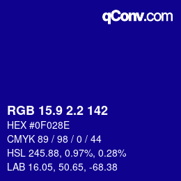 カラーコード: RGB 15.9 2.2 142 | qconv.com