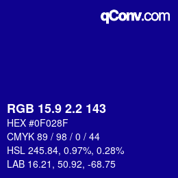 カラーコード: RGB 15.9 2.2 143 | qconv.com