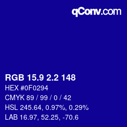 カラーコード: RGB 15.9 2.2 148 | qconv.com