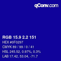 カラーコード: RGB 15.9 2.2 151 | qconv.com