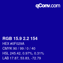 カラーコード: RGB 15.9 2.2 154 | qconv.com