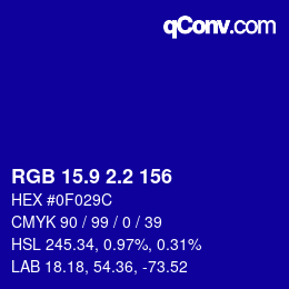 カラーコード: RGB 15.9 2.2 156 | qconv.com
