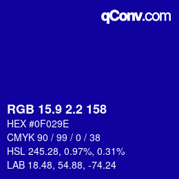 カラーコード: RGB 15.9 2.2 158 | qconv.com
