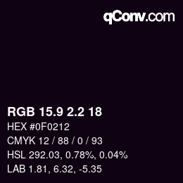 Color code: RGB 15.9 2.2 18 | qconv.com