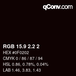 カラーコード: RGB 15.9 2.2 2 | qconv.com