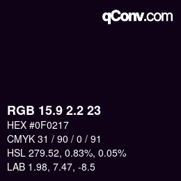 Color code: RGB 15.9 2.2 23 | qconv.com