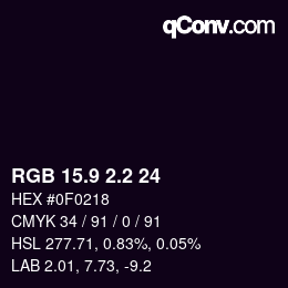 カラーコード: RGB 15.9 2.2 24 | qconv.com