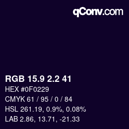 カラーコード: RGB 15.9 2.2 41 | qconv.com