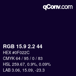 カラーコード: RGB 15.9 2.2 44 | qconv.com