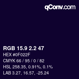 Color code: RGB 15.9 2.2 47 | qconv.com