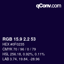 カラーコード: RGB 15.9 2.2 53 | qconv.com