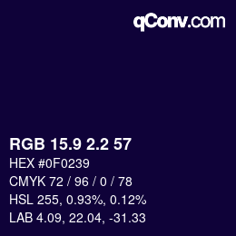 Color code: RGB 15.9 2.2 57 | qconv.com
