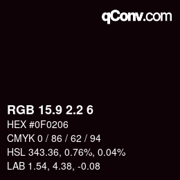 Color code: RGB 15.9 2.2 6 | qconv.com