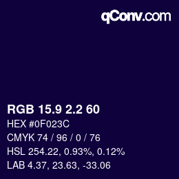 カラーコード: RGB 15.9 2.2 60 | qconv.com