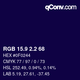 カラーコード: RGB 15.9 2.2 68 | qconv.com