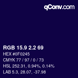 カラーコード: RGB 15.9 2.2 69 | qconv.com