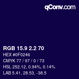 カラーコード: RGB 15.9 2.2 70 | qconv.com