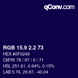 カラーコード: RGB 15.9 2.2 73 | qconv.com