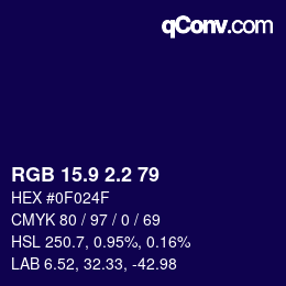 カラーコード: RGB 15.9 2.2 79 | qconv.com
