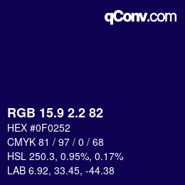 カラーコード: RGB 15.9 2.2 82 | qconv.com