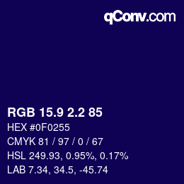 カラーコード: RGB 15.9 2.2 85 | qconv.com
