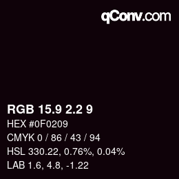 カラーコード: RGB 15.9 2.2 9 | qconv.com