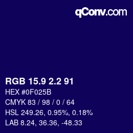 カラーコード: RGB 15.9 2.2 91 | qconv.com