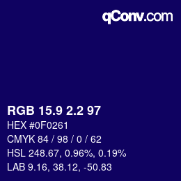 カラーコード: RGB 15.9 2.2 97 | qconv.com