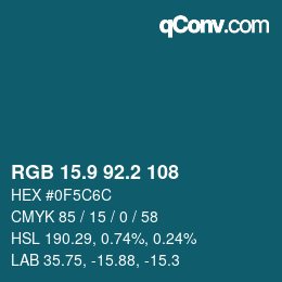 Color code: RGB 15.9 92.2 108 | qconv.com