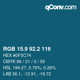 Color code: RGB 15.9 92.2 116 | qconv.com