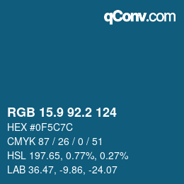 Color code: RGB 15.9 92.2 124 | qconv.com