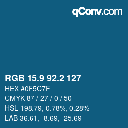 Color code: RGB 15.9 92.2 127 | qconv.com