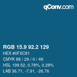 Color code: RGB 15.9 92.2 129 | qconv.com