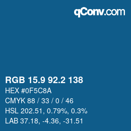 Color code: RGB 15.9 92.2 138 | qconv.com